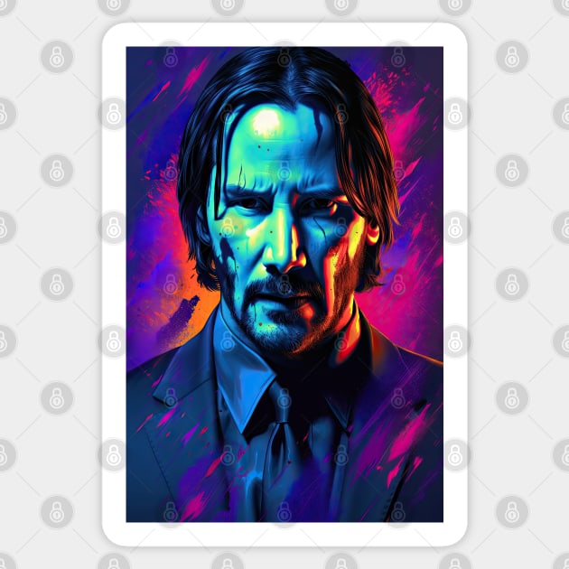 John Wick 4 Colorful Sticker by Zalbathira